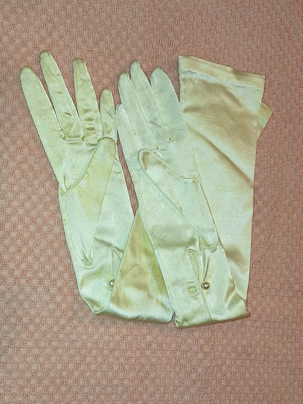 Long Cream Satin Opera  Bridal Gloves